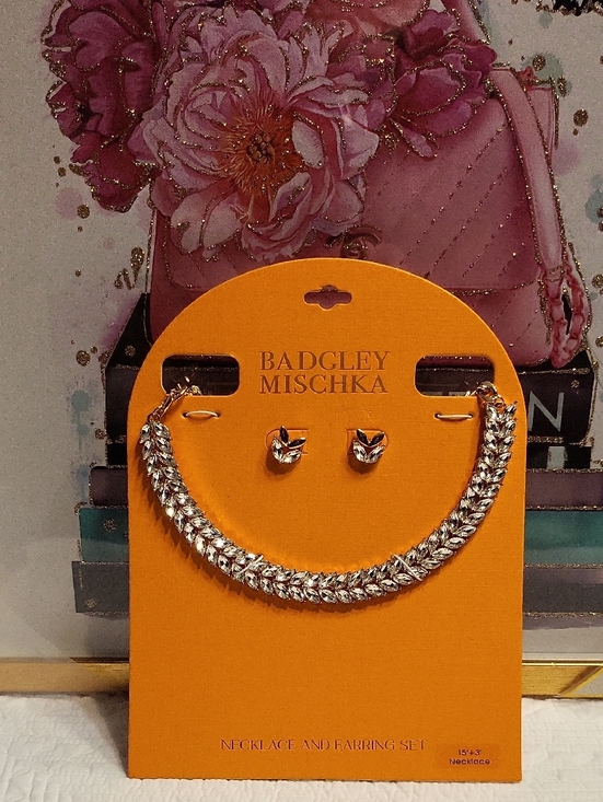 Badgley Mischka Jewelry - Badgley Mischka Crystal Choker Necklace with Matching Studs NWT